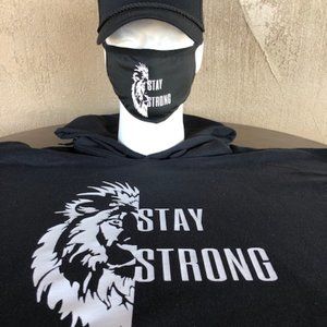 Lion Stay Strong Hoodie with matching Facemask
